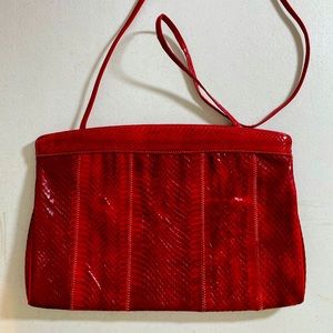 Vintage ‘bags by varon’ red snakeskin purse